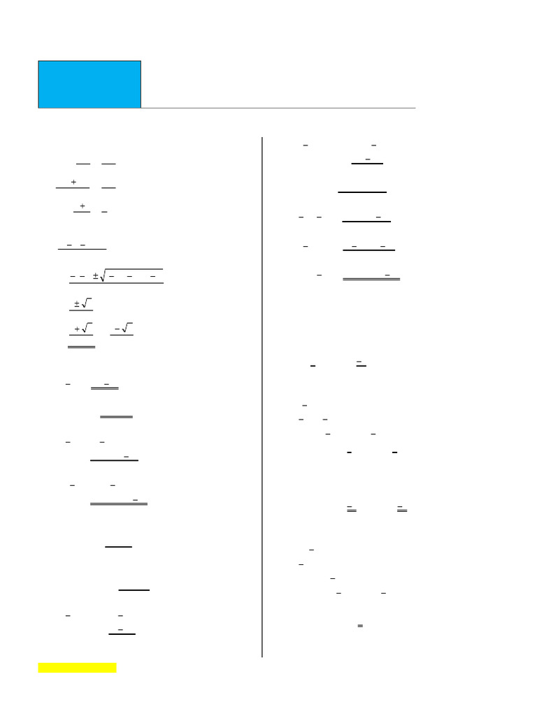 Quadratic Equations for Class 10 | PDF | Zero Of A Function | Discrete ...