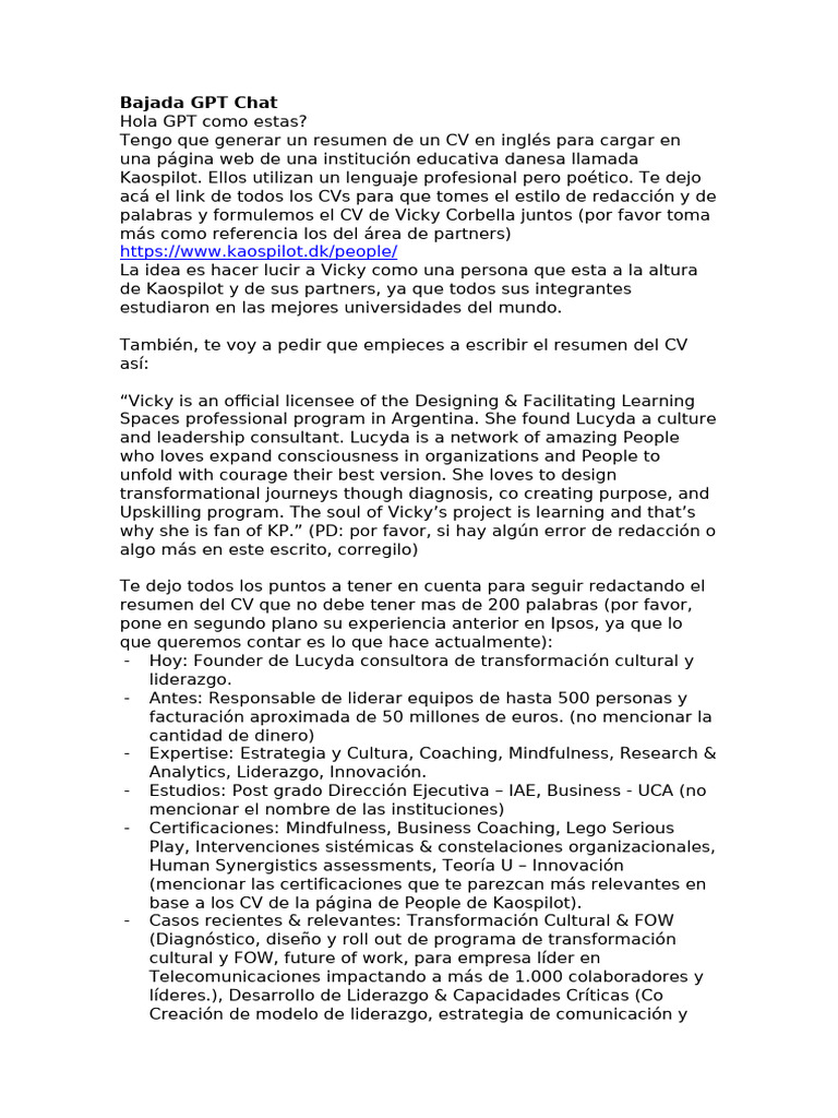 Draft CV Kaospilot | PDF | Creativity | Innovation