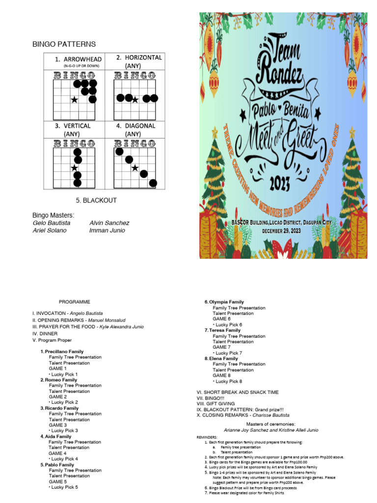 Bingo Event Program and Guidelines | PDF