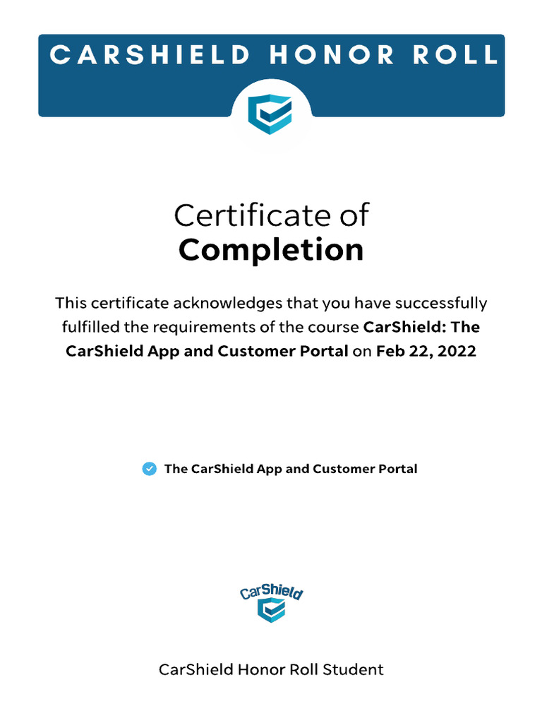 CarShield%3A-The CarShield App and Customer Portal-completion ...