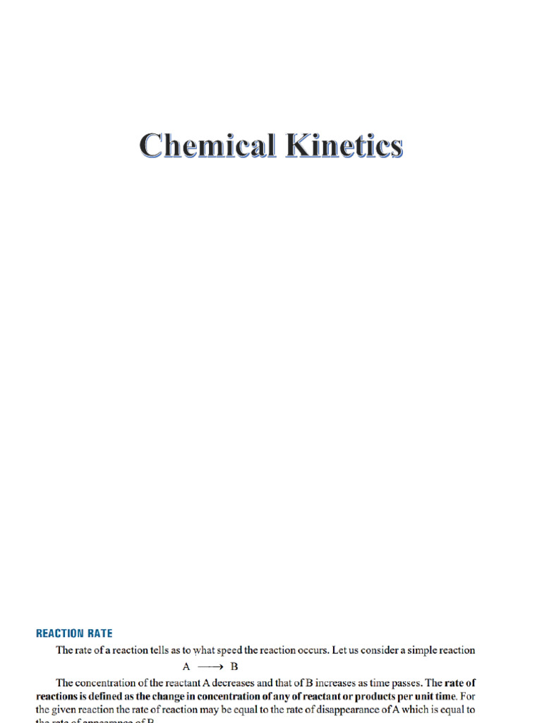 Chemical Kinetics | PDF | Reaction Rate | Chemical Kinetics