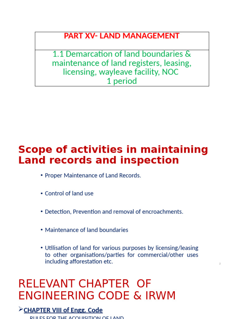 RF 1.1 Demarcation of Land Boundaries Etc. | PDF | Lease | License