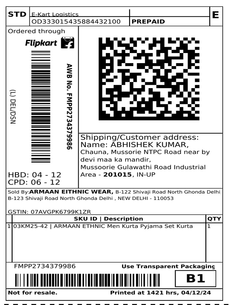 Flipkart Labels 04 Dec 2024 02 21 | PDF | Government | Sales
