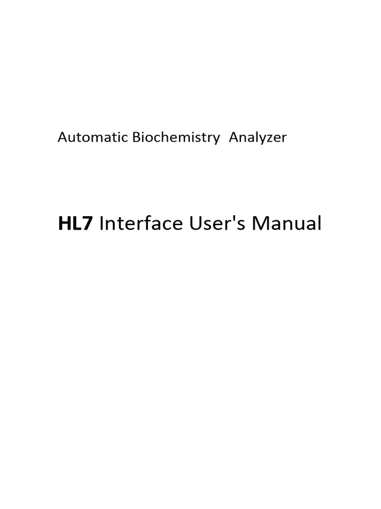 HL7 Interface Manual for Biochemistry Analyzers | PDF | Internet ...