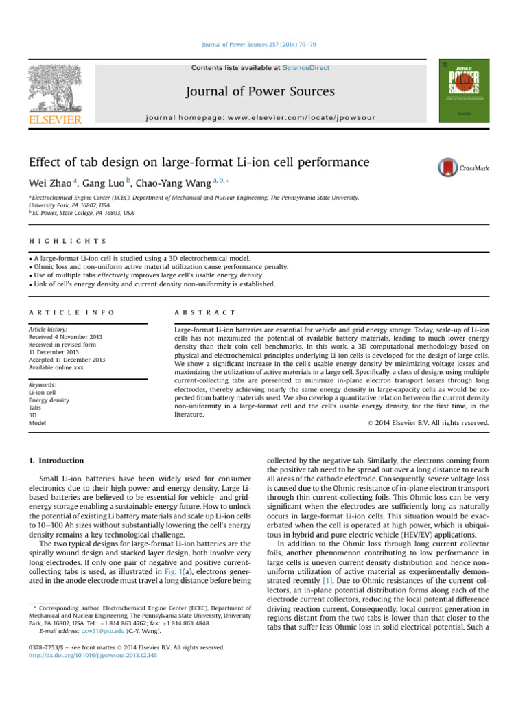 Impact of Tab Design on Li-ion Cell Efficiency | PDF | Lithium Ion ...