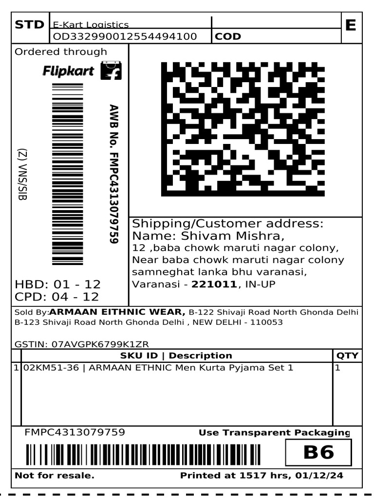 Flipkart Labels 01 Dec 2024 03 17 | PDF | Government | Public Finance