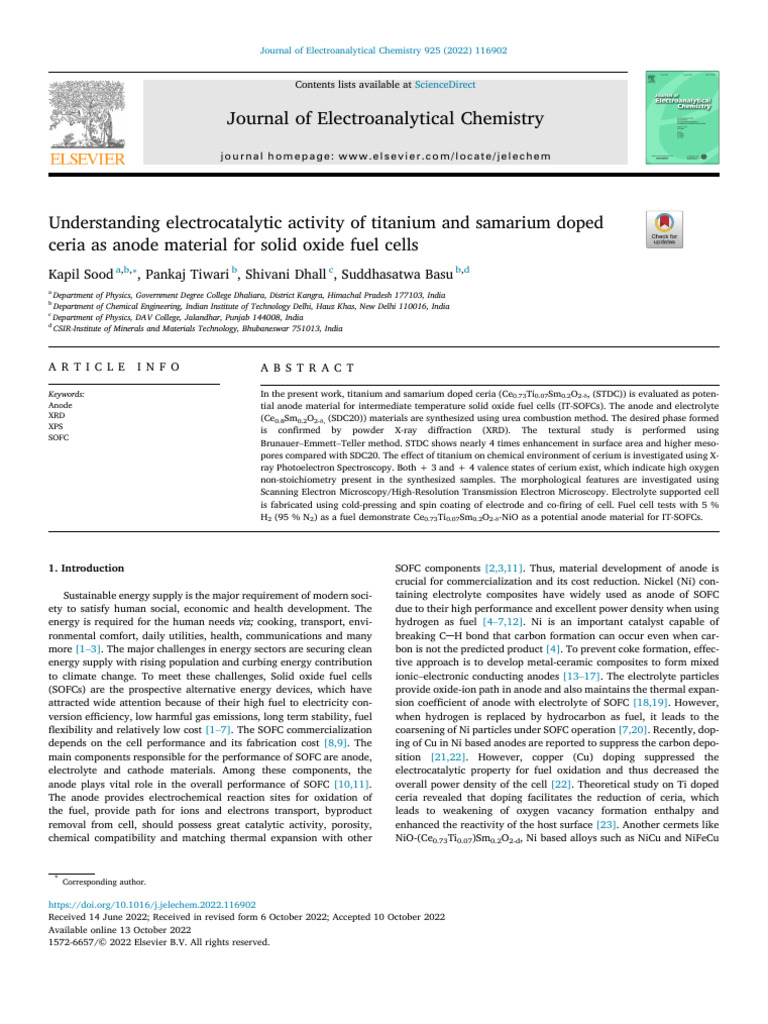 4 sofc | PDF | Solid Oxide Fuel Cell | Chemistry