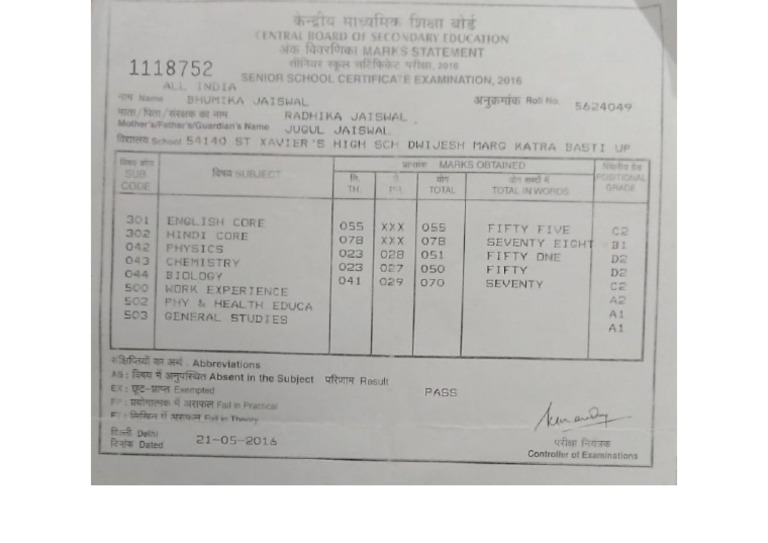 12th Certificate | PDF