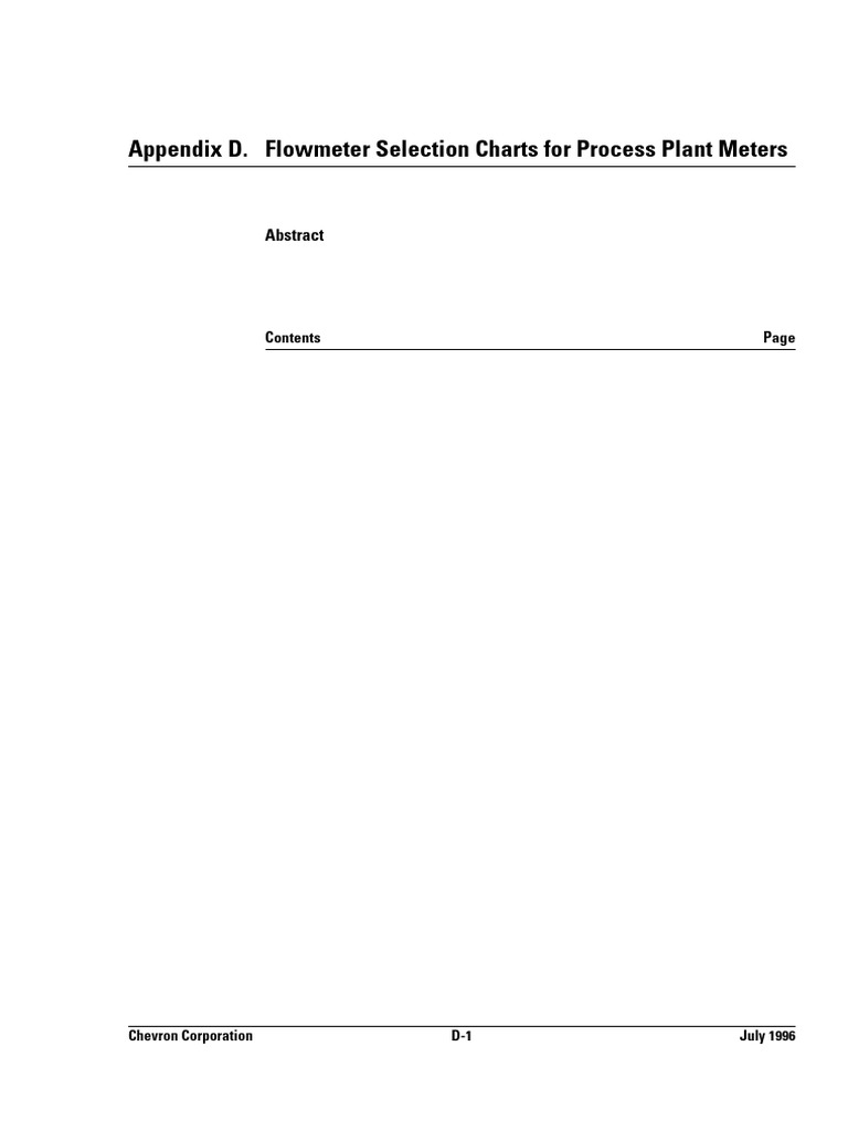 Appendix D Flowmeter Selection | PDF | Flow Measurement | Gases