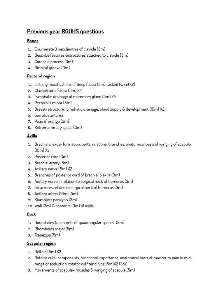 Previous Year RGUHS Questions - UL - Docx - 20241204 - 094856 - 0000 ...
