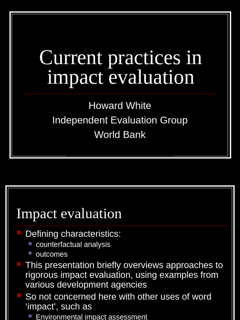 Current Practices in Impact Evaluation | PDF | Methodology | Cognition