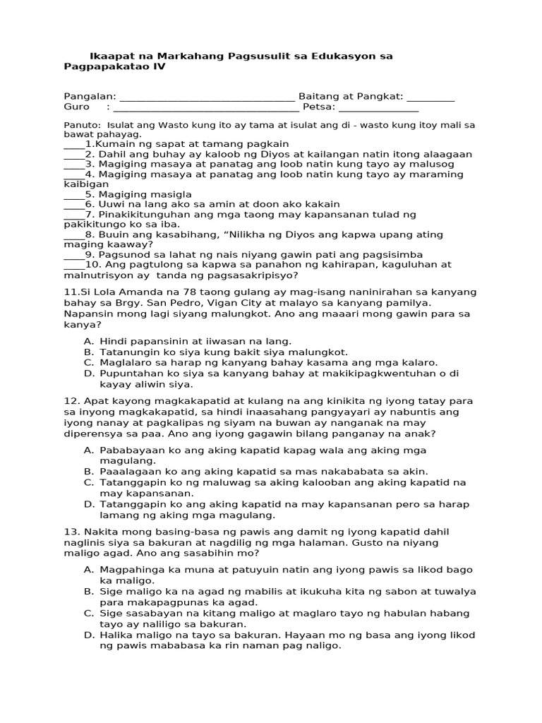 4 Esp PT Q4 | PDF