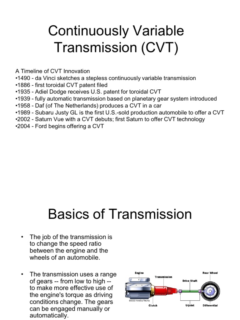 Overview of CVT Technologies | PDF