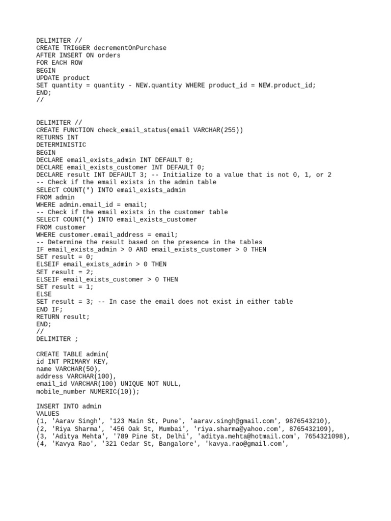 SQL Triggers and Functions for Orders | PDF