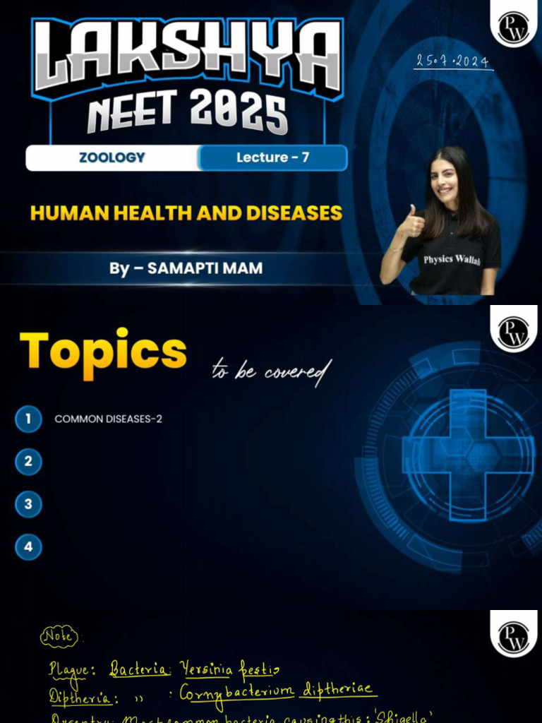Human Health and Diseases 07 Class Notes | PDF