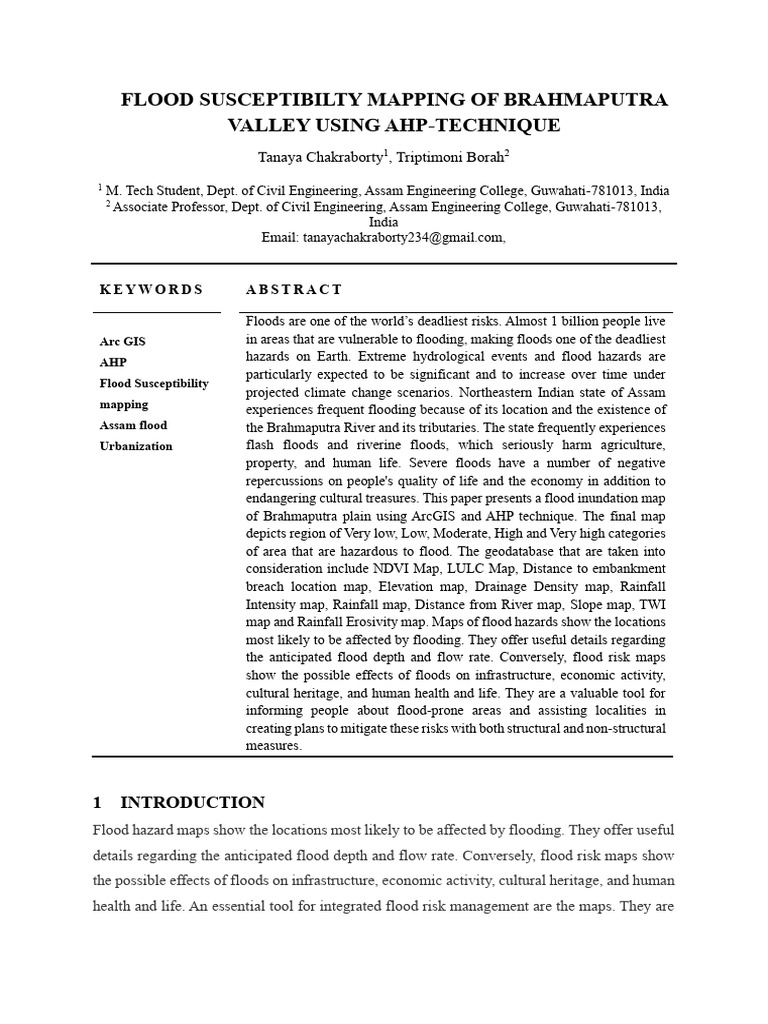 Flood Inundation 1 Pdf Flood Spatial Analysis