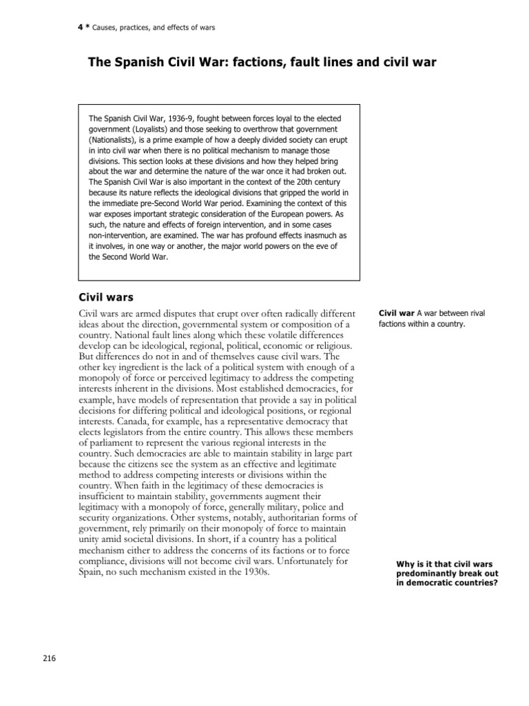 Spanish Civil War: Causes and Divisions | PDF | Spanish Civil War ...