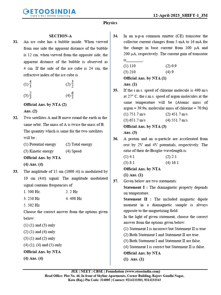 23, 12 April 1 | PDF | Light | Electromagnetic Radiation