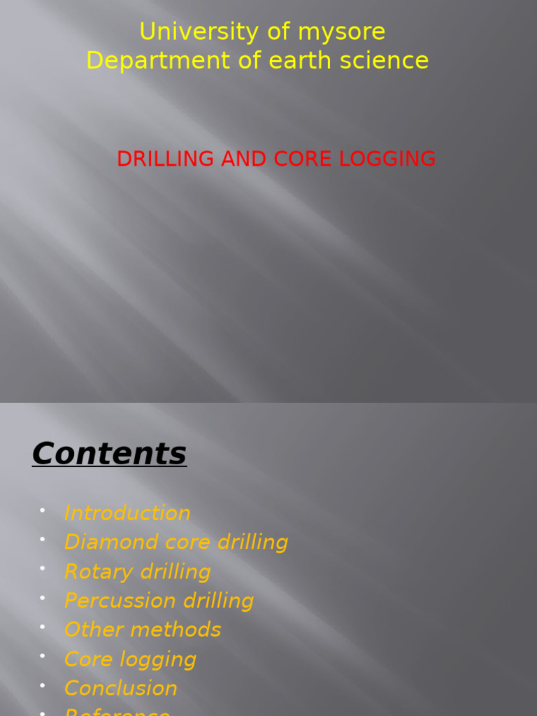 Drillingandcorelogging 170524172446 | PDF | Drill | Drilling