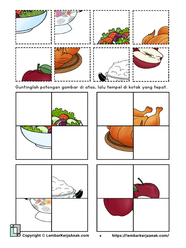 Visual closure - puzzle makanan | PDF