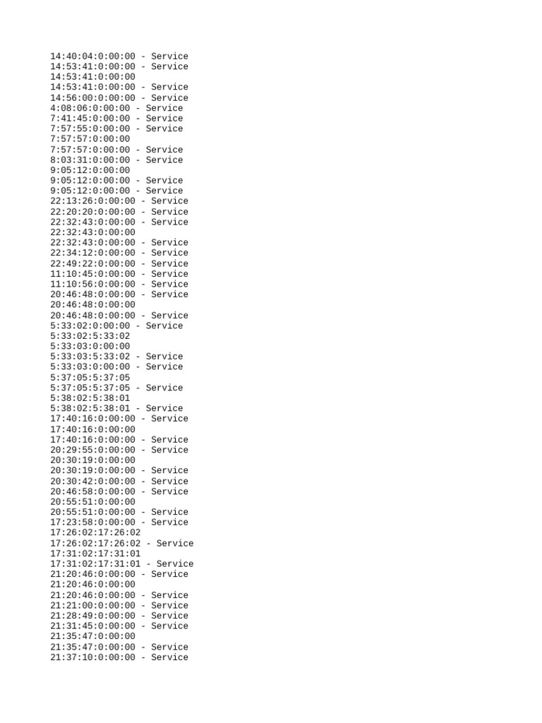 Service Log Entries Overview | PDF