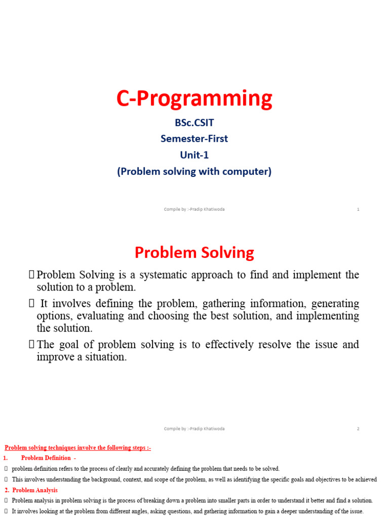 C Programming (First Unit) | PDF | Software Testing | Computer Programming