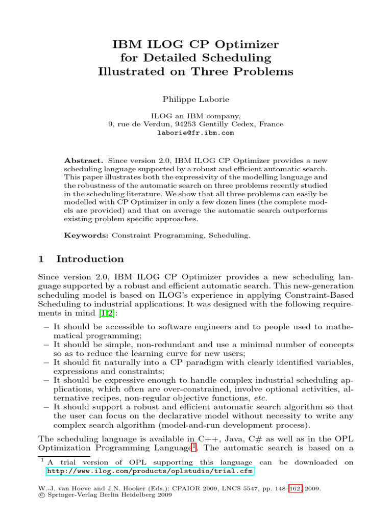 IBM ILOG CP Optimizer Scheduling Guide | PDF | Mathematics | Computer ...