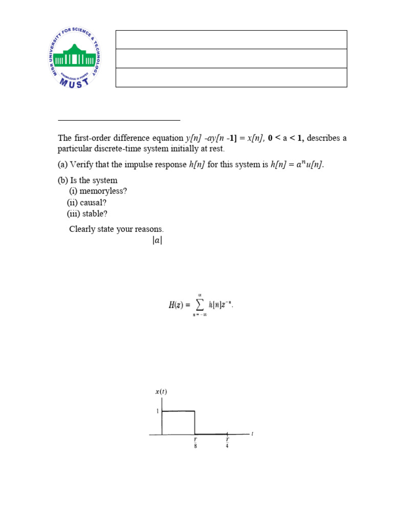 Signals and Systems Assignment Guide | PDF | Control Theory ...