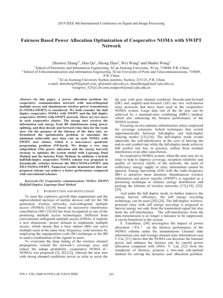 Cooperative NOMA Power Optimization | PDF | Duplex (Telecommunications ...