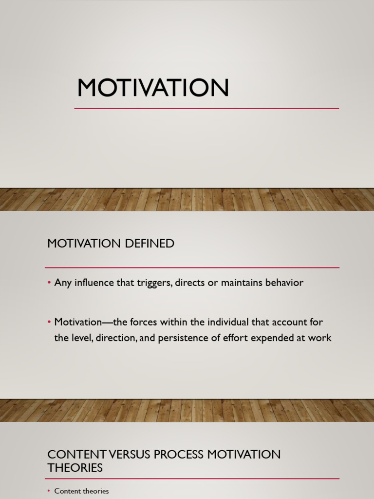 Understanding Motivation Theories | PDF | Motivational | Motivation