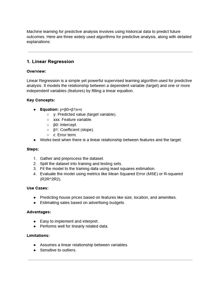 ML For Predictive Analysis | PDF | Applied Mathematics | Data Analysis