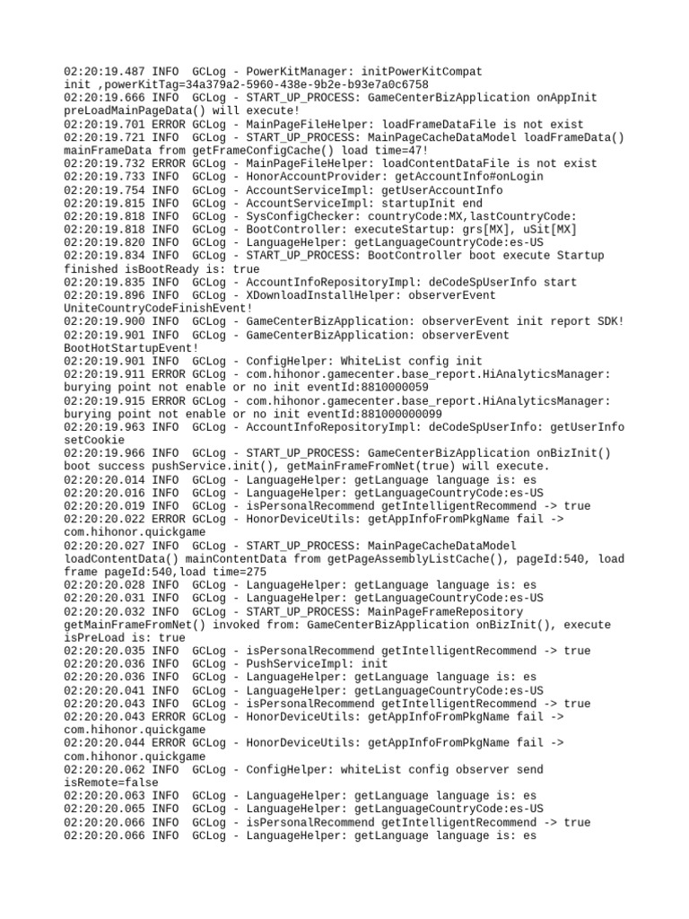 GameCenter Startup Log Analysis | PDF | Network Architecture | Software ...