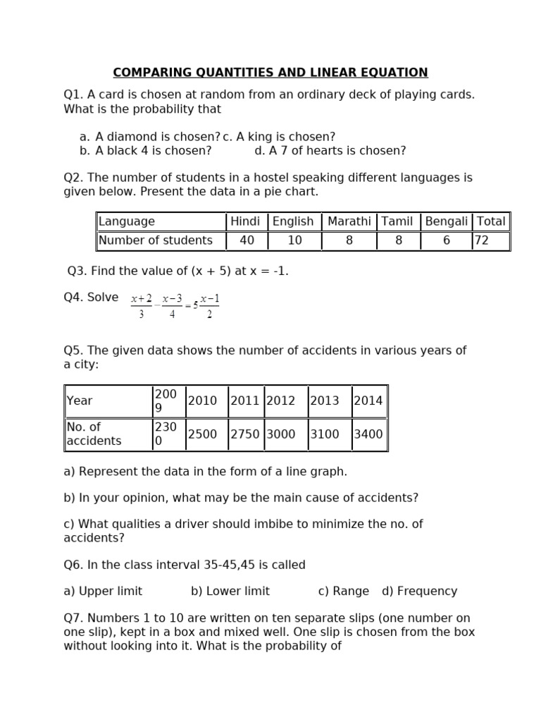 Algebraic Expression + Linear Equation | PDF | Mathematics