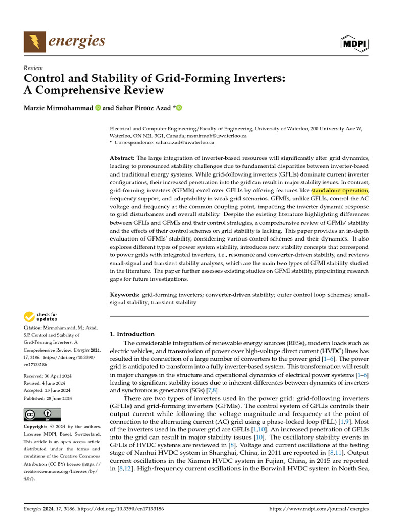 Energies 17 03186 v2 | PDF | Power Inverter | Electrical Grid
