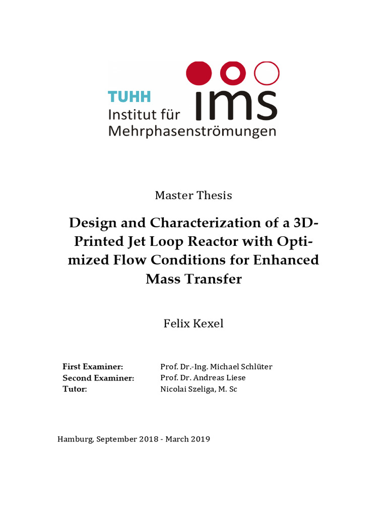 3D-Printed Jet Loop Reactor Design | PDF | Mole (Unit) | Force
