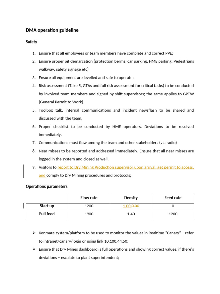 DMA Operation Safety and Guidelines | PDF | Pump