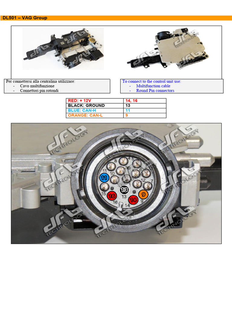 DL501 Pinout Connection Guide | PDF