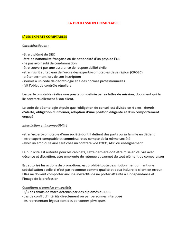 Règlementation de la profession comptable | PDF | Services financiers ...