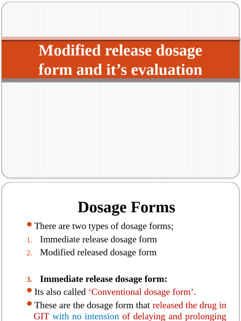 Lec 1 modified release dosage forms 1 pdf pharmacokinetics chemistry
