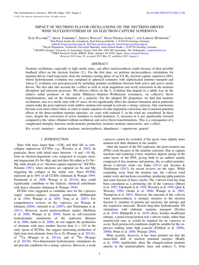 Impact of Neutrino Flavor Oscillations | PDF | Neutrino | Neutron