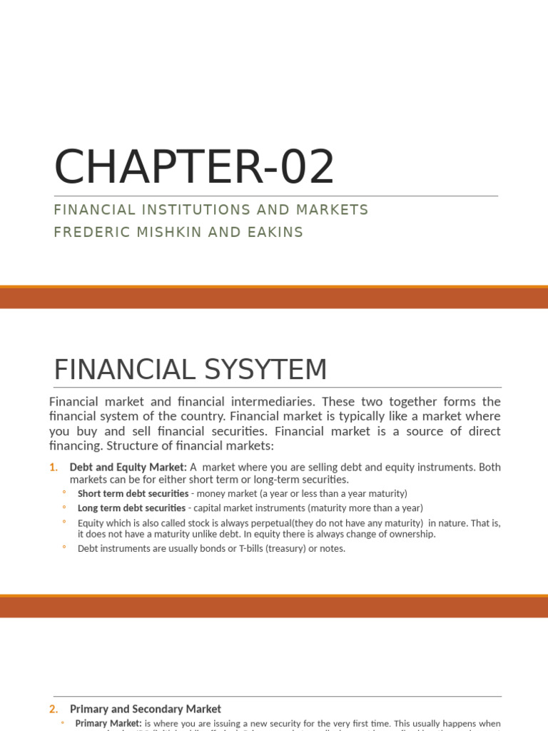 Financial Institutions and Markets Overview | PDF | Financial Markets ...