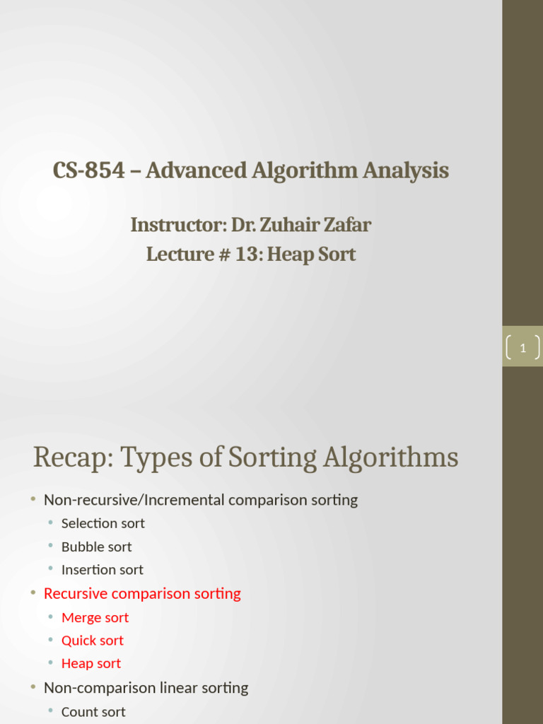 Heap Sort and Complete Binary Trees | PDF | Algorithms | Algorithms And ...