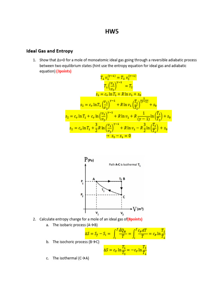 Entropy Changes in Thermodynamic Processes | PDF | Temperature | Heat