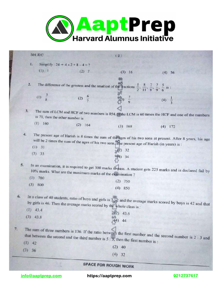 AaptPrep CUET 2024 GENERAL TEST ORIGINAL Paper | PDF