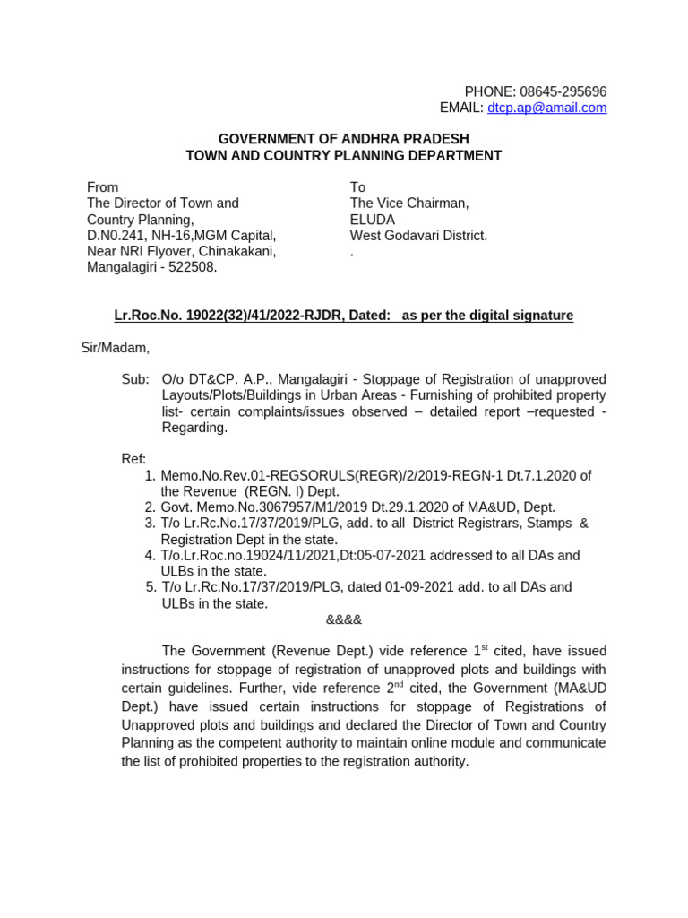 Stoppage of Unapproved Property Registrations | PDF
