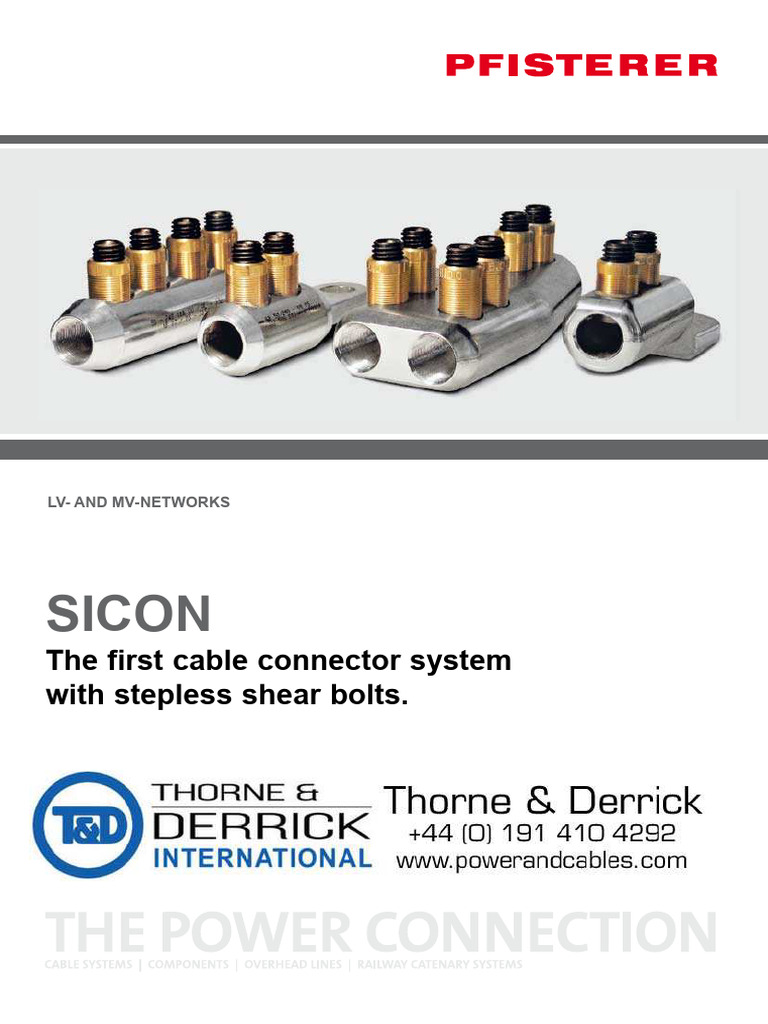 SICON Stepless Shear Bolt System | PDF | Electrical Connector | Equipment