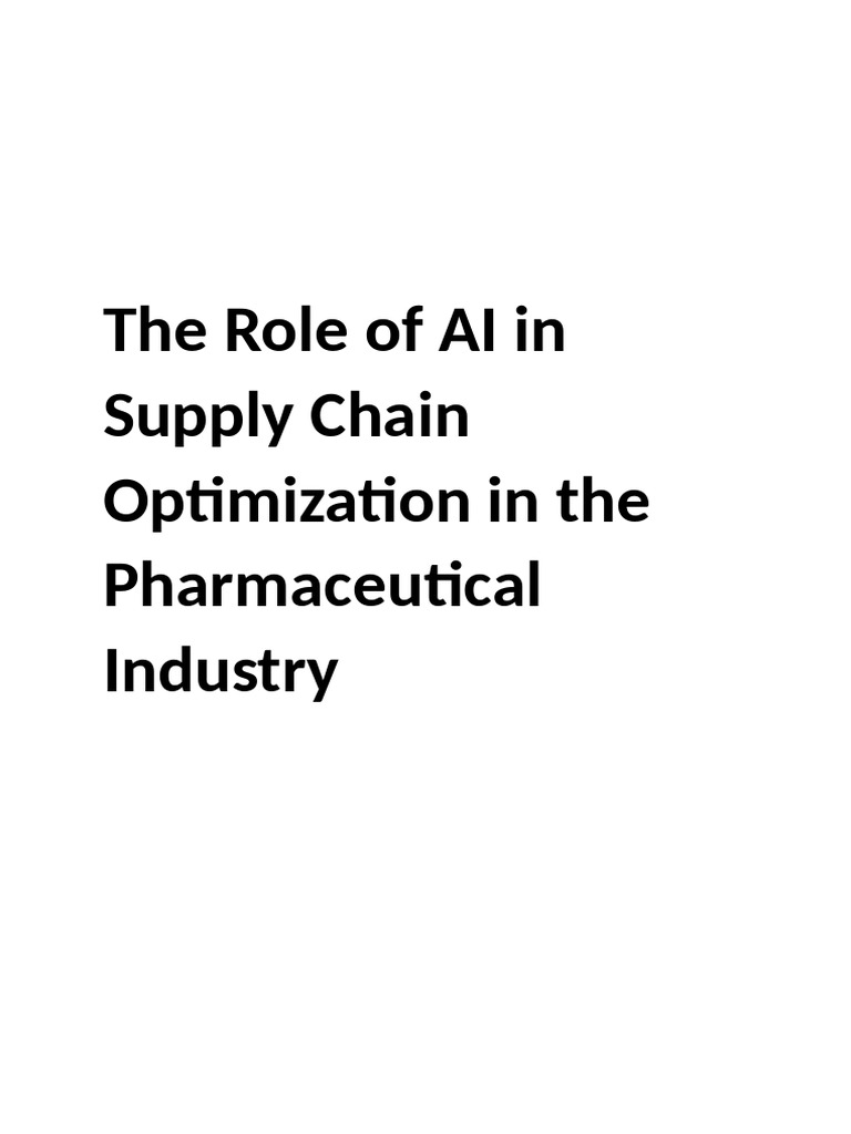 Role of Ai in Supply Chain Optimization | PDF | Artificial Intelligence ...