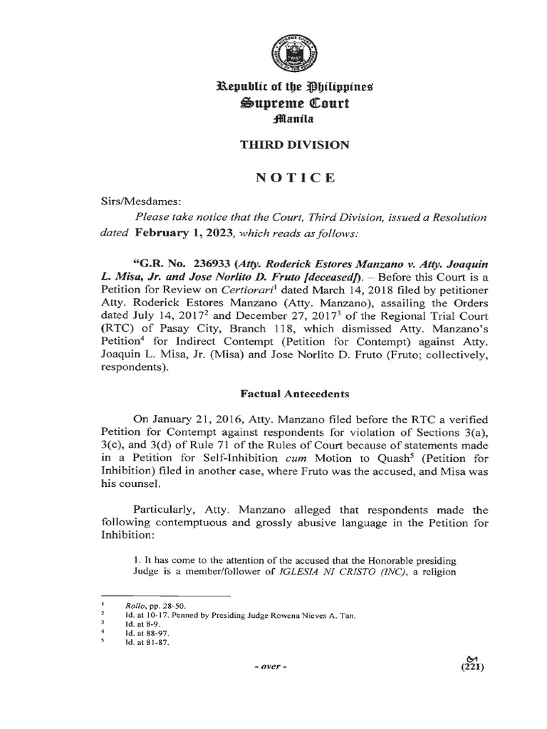 Indirect Contempt Case Resolution | PDF | Burden Of Proof (Law ...