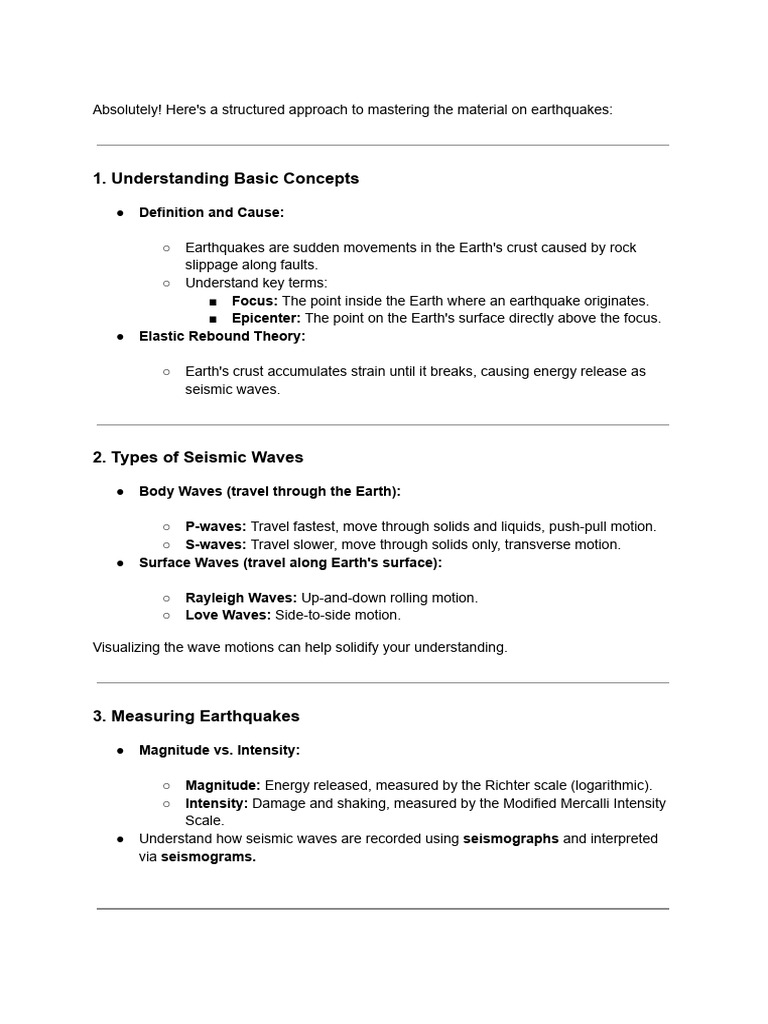 Geology | PDF | Earthquakes | Seismology