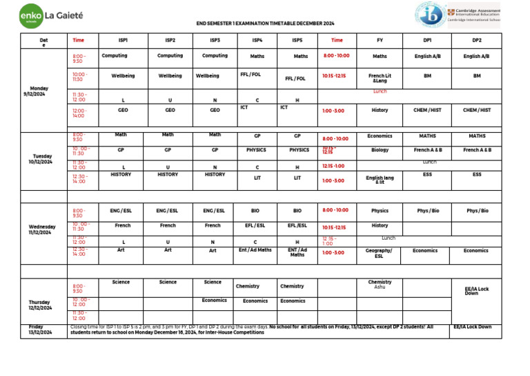 Edexcel IGCSE Exam Timetable 2024 | PDF | Science